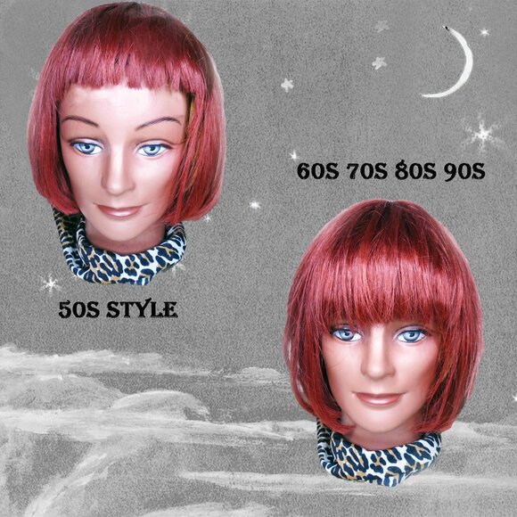 Franco Other - Red Hair Wig, Classic Bob for 50s Looks and 60s 70s 80s etc Styles